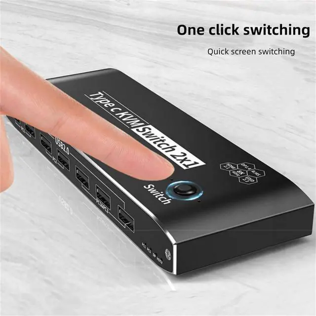 Alt view image 6 of 7 - Ennovor USB2.0 KVM Switch Switcher(2 in 1 Out), for 2 Computer 1 Monitor, USB2.0 Device for Keyboard Mouse Printer