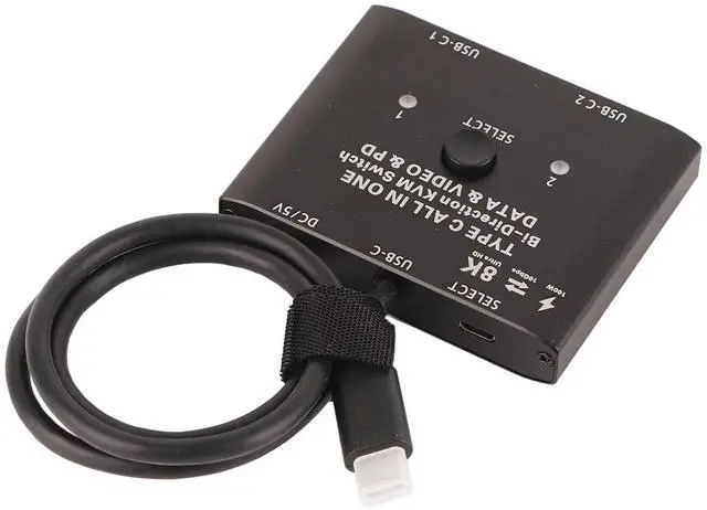 Alt view image 7 of 7 - Ennovor USB C Switcher KVM Switch USB C Bi Directional Switcher 2 in 1 Out 1 in 2 Out Support 8K 60Hz 10Gbps 100W Charging USB Type C KVM Switch for Laptops