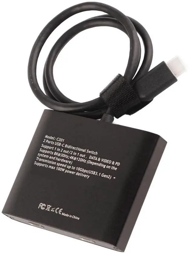 Alt view image 6 of 7 - Ennovor USB C Switcher KVM Switch USB C Bi Directional Switcher 2 in 1 Out 1 in 2 Out Support 8K 60Hz 10Gbps 100W Charging USB Type C KVM Switch for Laptops