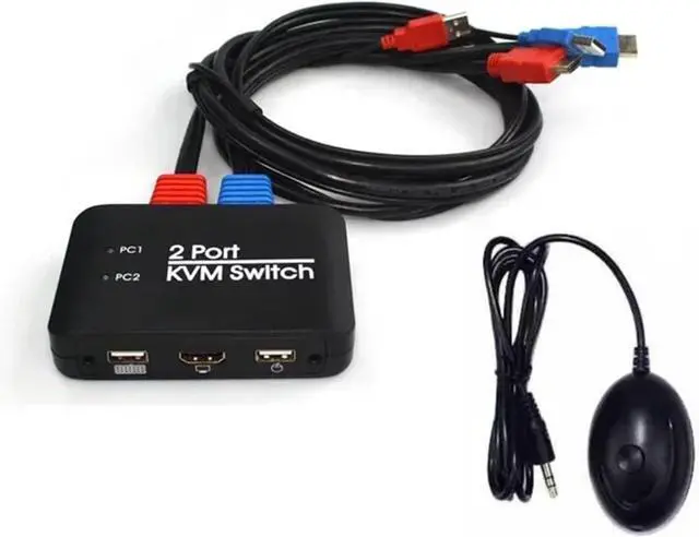 Main image of Ennovor 4K@60Hz 2 Port KVM Switch Support Keyboard and Mouse Control KVM Switch 2 Input 1 Output for Computer Laptop DVD PS*5 HDTV
