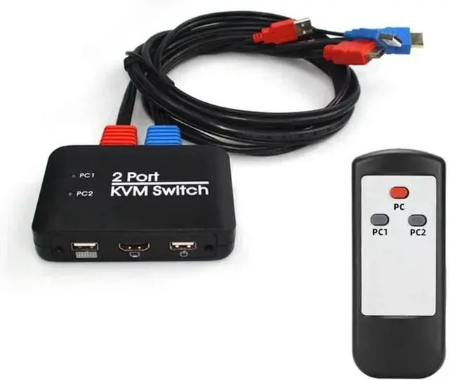 Alt view image 5 of 6 - Ennovor 4K@60Hz 2 Port KVM Switch Support Keyboard and Mouse Control KVM Switch 2 Input 1 Output for Computer Laptop DVD PS*5 HDTV