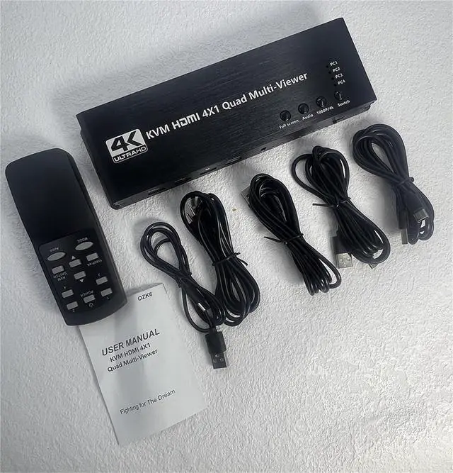Alt view image 2 of 2 - Ennovor HDMI MultiViewer KVM Switch 4-Port USB HDMI KVM Switch with Multi-Viewer 4K HDMI USB KVM for 4 PC Laptop Sharing Mouse Keyboard
