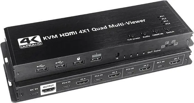 Main image of Ennovor HDMI MultiViewer KVM Switch 4-Port USB HDMI KVM Switch with Multi-Viewer 4K HDMI USB KVM for 4 PC Laptop Sharing Mouse Keyboard