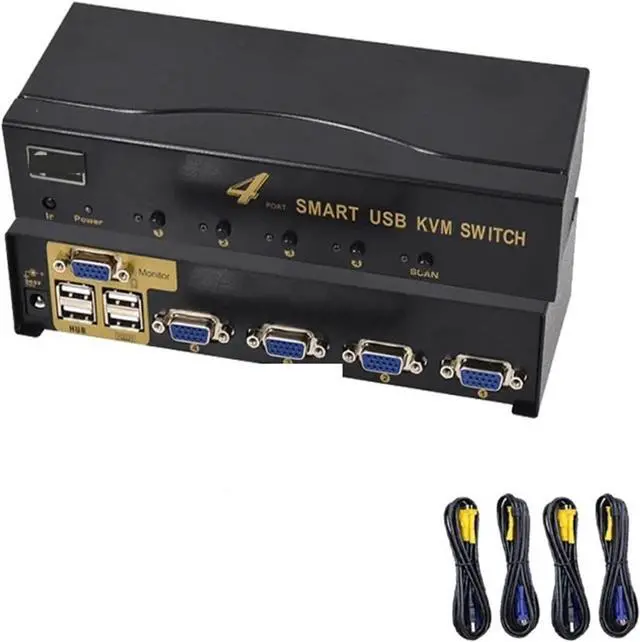 Main image of Ennovor USB KVM Switch 4 in 1 Out Suitable for Four Host Monitoring Hard Disk to Share a Set of Keyboard Mouse and Monitor VGA Switch