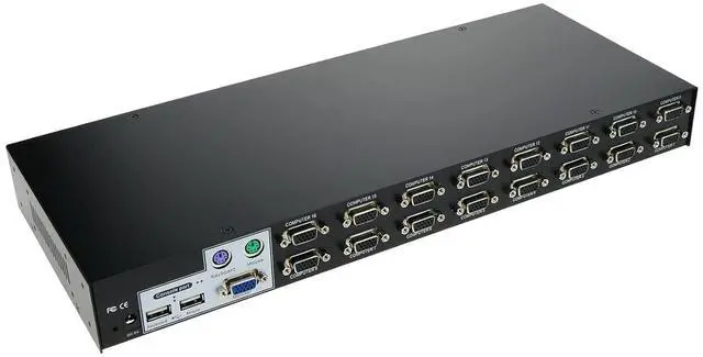 Alt view image 2 of 7 - Ennovor BeMatik 1U Rack KVM Switch USB PS2 VGA Uniclass 1KVM 16CPU