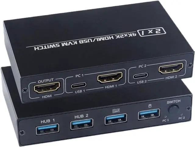 Main image of Ennovor HDMI KVM Switch 4 Port 4K USB Switch KVM VGA Switcher Splitter Box for Sharing Printer Keyboard Mouse KVM Switch HDMI USB Hub