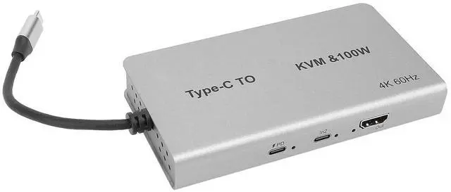 Main image of Ennovor 4K 60Hz KVM Switch, HDMI KVM Type C Switch Adapter with 3xUSB3.0, 2xUSB C, PD100W, for Mouse and Keyboard Control Remote Signals