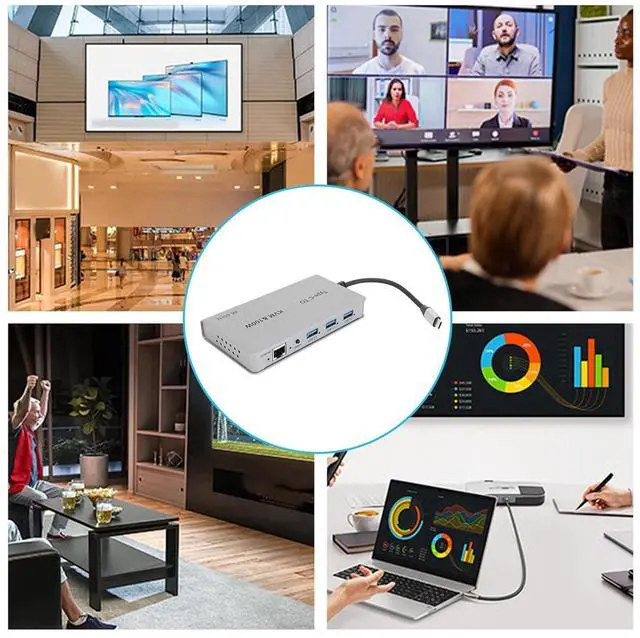 Alt view image 4 of 7 - Ennovor 4K 60Hz KVM Switch, HDMI KVM Type C Switch Adapter with 3xUSB3.0, 2xUSB C, PD100W, for Mouse and Keyboard Control Remote Signals