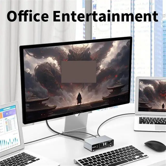Alt view image 7 of 7 - Ennovor USB C to DP KVM Switch 8K 60Hz 4K 144Hz Type C Thunderbolt 3/4 to DP KVM Switcher for MacBook P*S5 Lap*top to TV Monitor