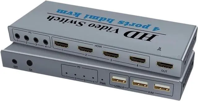 Main image of Ennovor 4K Switch KVM HDMI 4 Input 1 Output Switcher 3-Port USB HDMI KVM Switch 4X1 4kX2K/30HZ HDCP1.2 for PC Laptop Windows&ma*cs