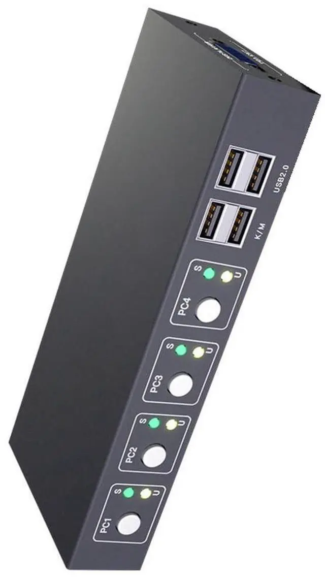 Main image of Ennovor VGA KVM Switch 4 Ports VGA Video Switcher Split Screen HD Display Enhancer Splitter Adapter for PC Monitor Projector