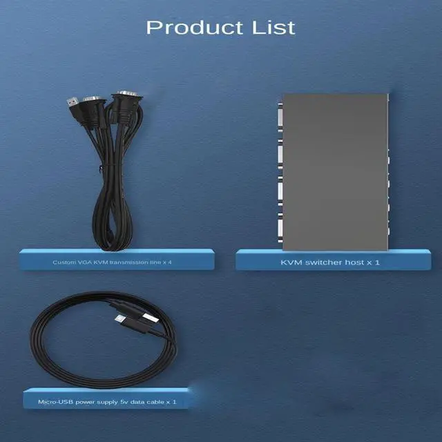 Alt view image 2 of 7 - Ennovor VGA KVM Switch 4 Ports VGA Video Switcher Split Screen HD Display Enhancer Splitter Adapter for PC Monitor Projector