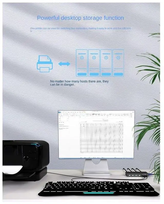 Alt view image 4 of 7 - Ennovor VGA KVM Switch 4 Ports VGA Video Switcher Split Screen HD Display Enhancer Splitter Adapter for PC Monitor Projector