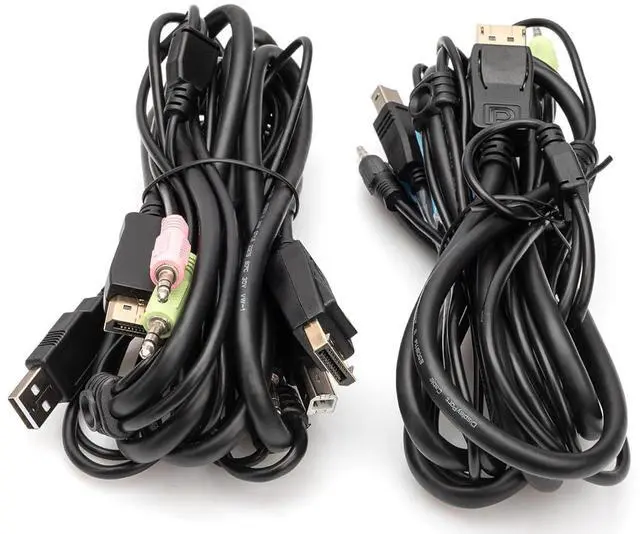 Alt view image 5 of 7 - Ennovor DIGITUS Displayport KVM Switch - 2-Port Single Display - 2 PC 1 Monitor - 1x Mouse, Keyboard & Audio for 2 Computers - UHD 4K@60Hz (4096 x 2160p) - Hot Key Switch - 1x USB 2.0 Hub - Black