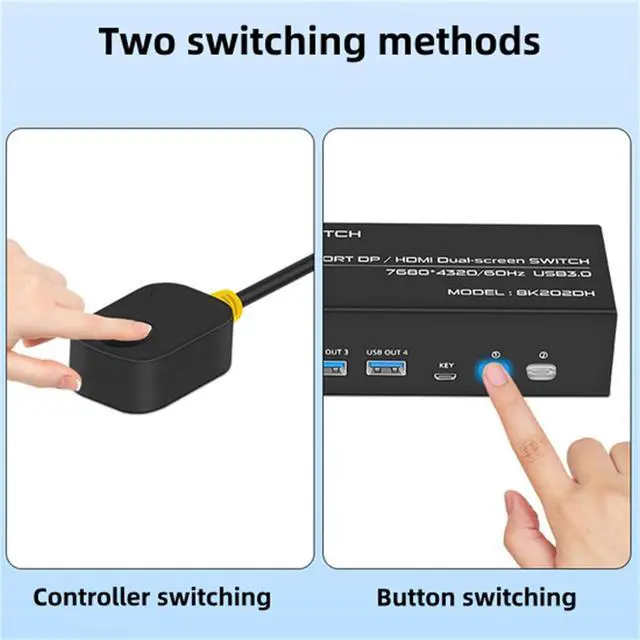 Alt view image 5 of 7 - Ennovor 8K HDMI 2X2 Switch Video Splitter, HDMI Switch Splitter HDMI Switch Splitter for HDTV PC Gamepad Console
