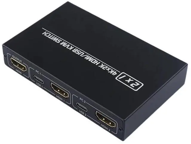 Main image of Ennovor AM-KVM 201CL 2-in-1 HDMI-Compatible/USB KVM Switch Support HD 2K*4K 2 Hosts Share 1 Monitor/Keyboard& Mouse Set KVM Switch(AM-KVM 201CL)