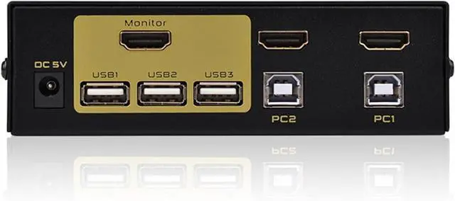 Alt view image 2 of 3 - Ennovor USB HDMI KVM Switcher Switch 2X1 with Mouse&Keyboard Manual Switch&hot Key