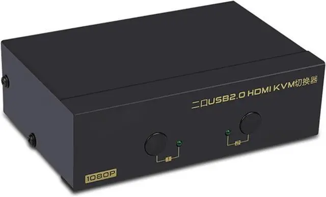 Alt view image 3 of 3 - Ennovor USB HDMI KVM Switcher Switch 2X1 with Mouse&Keyboard Manual Switch&hot Key