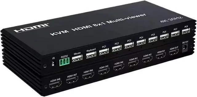 Main image of Ennovor 4K HDMI 8x1 KVM Multi-viewer Seamless Switch 8 CH Multiplexer Multi Screen Viewer 8x1 KVM HDMI Quad Screen Multiviewer for PC TV(4K 60hz 4x1Multi,EU Plug)
