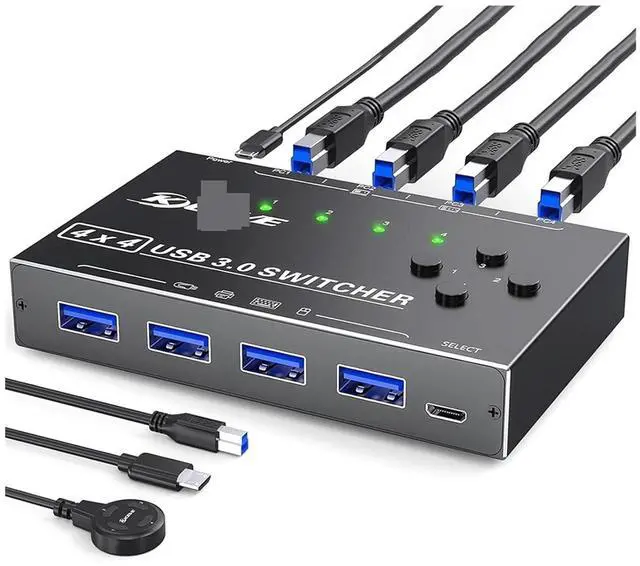 Main image of Ennovor KCE*VE KC-KM434B 4x4 USB 3.0 Switch 4-in-4-out Sharing Switch USB Switch Selector 4 Computer Sharing 4 USB Devices KVM Switcher