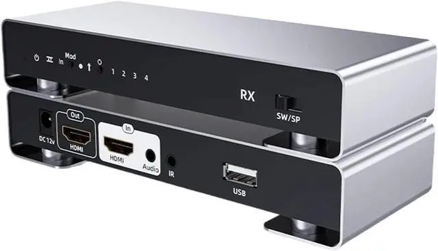 Main image of Ennovor 200M HDMI KVM Extender Over IP Rj45 Cat6 USB Ethernet Extender 656FT 1080P 60Hz for NVR Camera Monitoring Network Switch(200M TX,UK Plug)