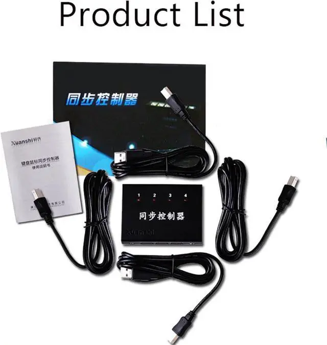 Alt view image 7 of 7 - Ennovor 4 Ports Splitter - Multifuncional Keyboard Mouse Synchronizer Controller, KVM Metal Switcher, USB2.0 Full Speed Technology 12Mbps Controller, for Windows/Linux/Android/Netware System