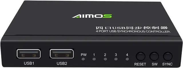 Alt view image 6 of 7 - Ennovor 4 Port USB Synchronizer - USB Keyboard Mouse Sync Controller, Aluminum Alloy KVM Switcher, DNF Game Control Synchronizer, for Game Tudios, Security Surveillance, Offices