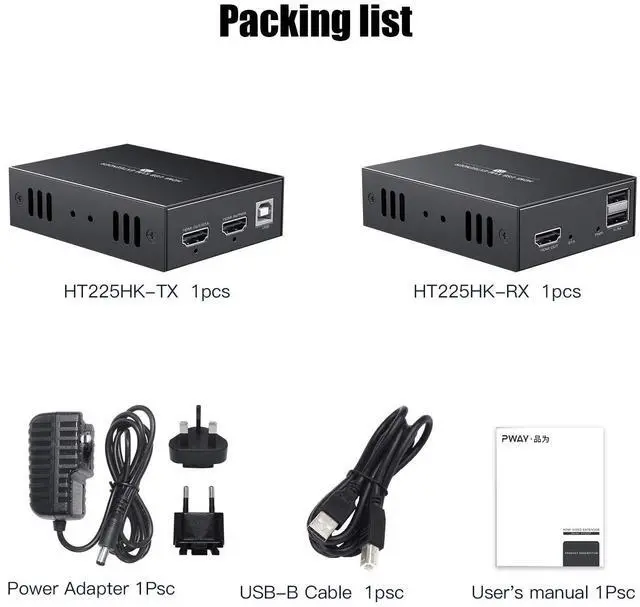 Alt view image 7 of 7 - Ennovor PWAYTEK HDMI KVM USB Extender for Remote Mouse and Keyboard Control of 1080P Signals Over 50m (164ft) Cat5 Cat6 Cat5e Cat7 Ethernet Cable