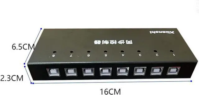 Alt view image 2 of 6 - Ennovor 8 Ports USB Synchronizer DNF Keyboard Mouse USB Shared Display Synchronization Controller KVM Switcher Black
