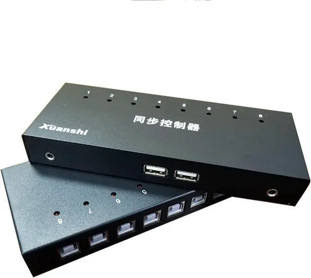 Main image of Ennovor 8 Ports USB Synchronizer DNF Keyboard Mouse USB Shared Display Synchronization Controller KVM Switcher Black