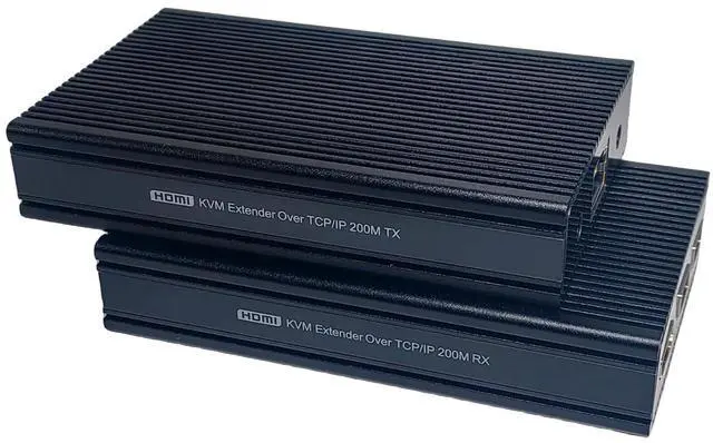 Main image of Ennovor HDMI KVM USB Extender Over Cat5e/6 Cable Up to 200M/656FT - 1080P HDMI Ethernet Extender Balun Supports IR Remote, USB 2.0 Keyboard Mouse Control, One to One/Many Mode