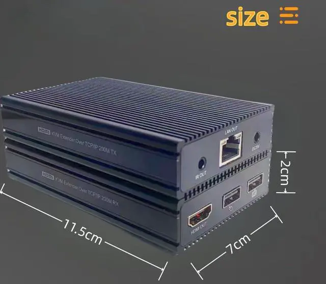 Alt view image 6 of 7 - Ennovor HDMI KVM USB Extender Over Cat5e/6 Cable Up to 200M/656FT - 1080P HDMI Ethernet Extender Balun Supports IR Remote, USB 2.0 Keyboard Mouse Control, One to One/Many Mode