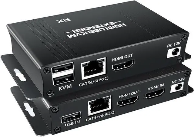 Main image of Ennovor HDMI USB KVM Extender Kit, BolAAzuL 60M HDMI KVM USB Extender 1080P Over RJ45 Cat5e/6 Network Cable with Loopout & POC, Lossless Trans Flexible Distance