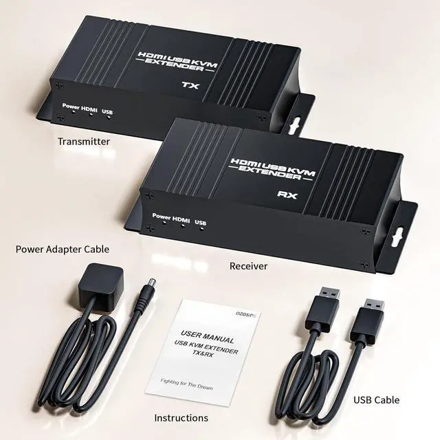 Alt view image 7 of 7 - Ennovor HDMI USB KVM Extender Kit, BolAAzuL 60M HDMI KVM USB Extender 1080P Over RJ45 Cat5e/6 Network Cable with Loopout & POC, Lossless Trans Flexible Distance