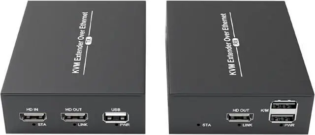 Main image of Ennovor KVM Extender Over Ethernet, Plug and Play Spare Parts, HDMI Transmitter and Receiver with USB A Cable and Power Adapter