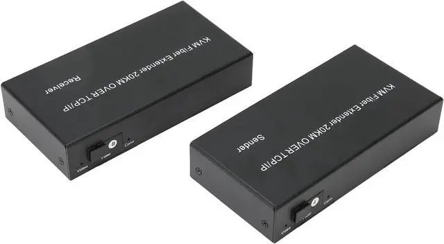Alt view image 5 of 7 - Ennovor HD KVM Extender,20KM Single Mode Fiber 1080P 60Hz 0 Latency Local Output KVM Fiber Extender for Computer 100240V(US Plug)