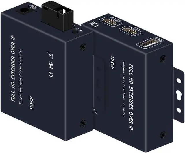 Alt view image 3 of 7 - Ennovor 1080P 60Hz HDMI Optical Extender with HDMI Loop-Out USB KVM 20KM Fiber Optic Video Converter Transceiver Optical Terminal HDCP1.4