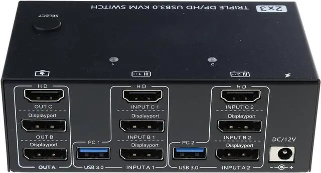 Main image of High performance switch 2DISPLAYPORT1.4 and HDTV2.1 USB 3.0 interface removal display up to 8K