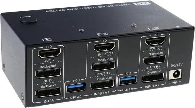 Alt view image 6 of 7 - Switcher for 3Monitors 2 DisplayPort +HDTV USB3.0 Port Supports 8K@60Hz and 4K@144Hz Displays Super Connectivities