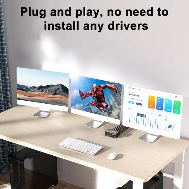 Alt view image 5 of 7 - High performance switch 2DISPLAYPORT1.4 and HDTV2.1 USB 3.0 interface removal display up to 8K