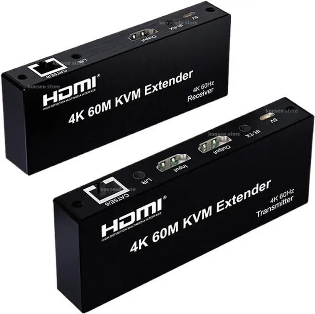 Main image of Ennovor 4K HDMI KVM Extender Over Rj45 Cat6 Cable 60M KVM Rj45 Ethernet Extender Transmitte Receiver Kit Support USB Mouse Keyboard(with AU Plug)
