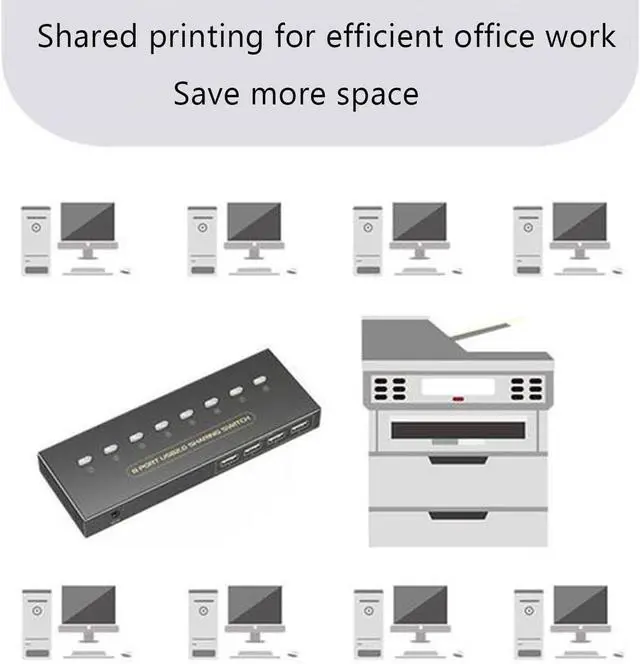 Alt view image 2 of 7 - Ennovor 8 Ports Splitter - USB Keyboard Mouse Synchronizer Controller, 8 in 4 Out USB Hub Expansion Splitter, USB2.0 Full Speed Technology 12Mbps Controller, for Windows/Linux/Android System