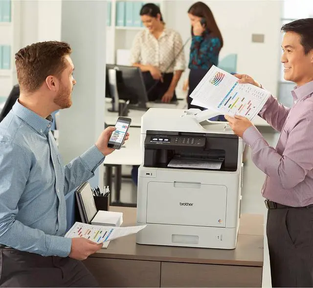 Alt view image 4 of 7 - Brother Color MFC-L8610CDW All-in-One Wireless Laser Printer, White - Print Copy Scan Fax - 3.7" Touchscreen, 33 ppm, 600 x 2400 dpi, Auto 2-Sided Printing, 50-Sheet ADF, Ethernet, Tillsiy