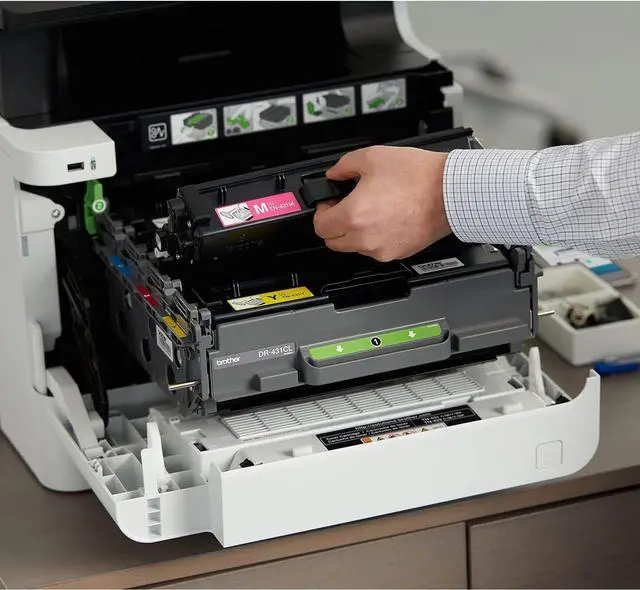 Alt view image 6 of 7 - Brother Color MFC-L8610CDW All-in-One Wireless Laser Printer, White - Print Copy Scan Fax - 3.7" Touchscreen, 33 ppm, 600 x 2400 dpi, Auto 2-Sided Printing, 50-Sheet ADF, Ethernet, Tillsiy