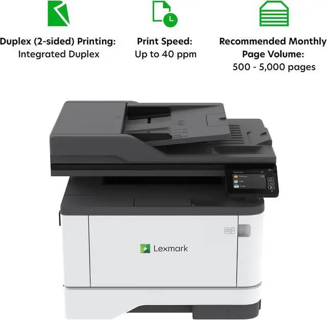 Alt view image 5 of 7 - LEXMARK MX331adn Black and White All-in-One Printer with Touchscreen, Laser Device with Optional Wireless Connection, Duplex Printing and Analogue Fax (3-Series) (29S0150) (1) (1)