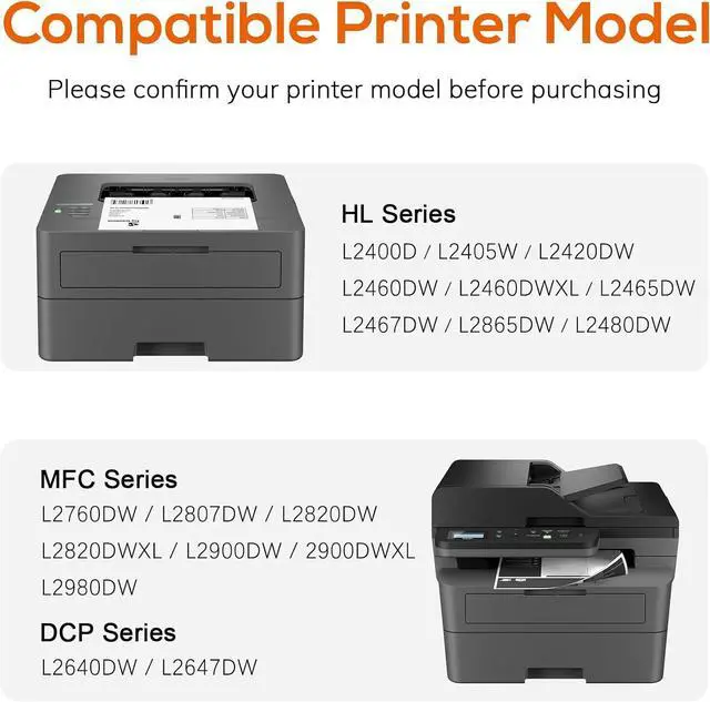 Alt view image 3 of 7 - Compatible DR830 Drum Unit (NOT Toner) Replacement for Brother DR830 DR-830 Drum use with HL-L2460DW HL-L2405W HL-L2400D HL-L2480DW MFC-L2820DW MFC-L2820DW XL DCP-L2640DW Printer (2 Pack)