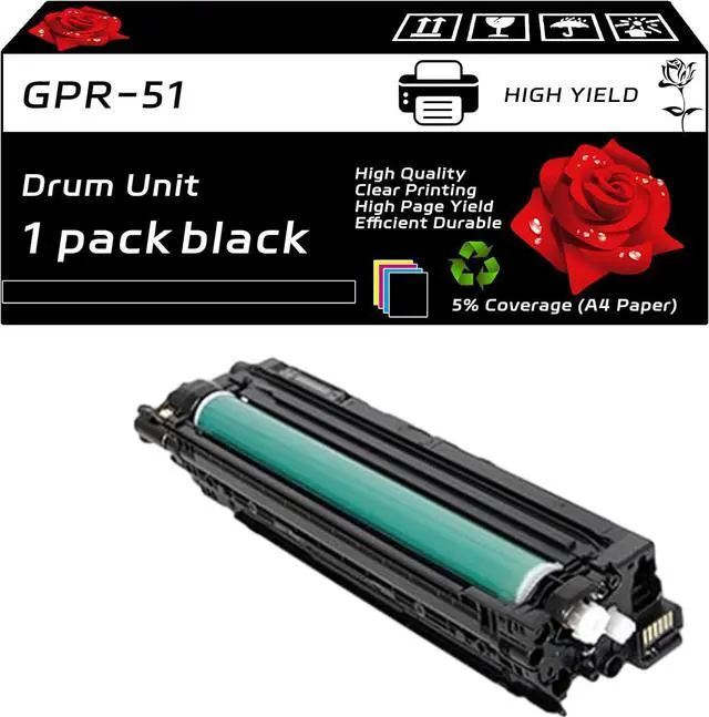 Main image of Ennovor GPR-51 Drum Unit Compatible for Canon imageRUNNER Advance C250iF C255iF C350iF C350P C355iF Printers, with Chip, High Yield 37200 Pages, Clear Printing (Black)