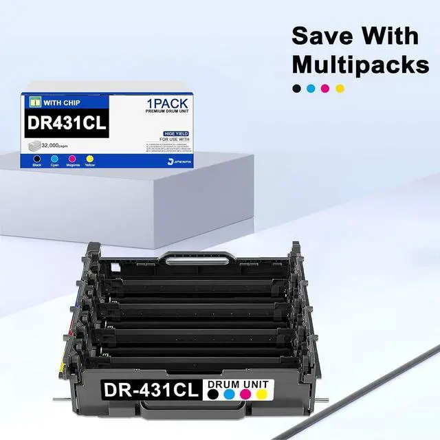 Alt view image 4 of 6 - DR-431CL DR431CL Drum Unit High Yield Replacement for Brother DR431 DR 431 CL Drum MFC-L8900CDW MFC-L8905CDW MFC-L9570CDW HL-L8260CDN HL-L8260CDW HL-L8360CDW HL-L9310CDW Printer (1 Pack)