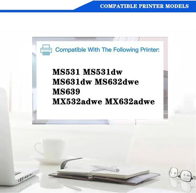 Alt view image 2 of 7 - Ennovor 66S0ZA0 Black Imaging Unit Replacement Compatible for Lexmark MS531 MS531dw MS631dw MS632dwe MS639 MX532adwe MX632adwe Printer, High Yield 75,000 Pages 2Pack
