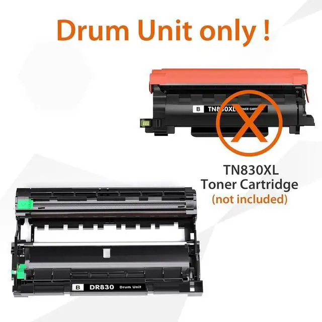 Alt view image 2 of 7 - Compatible DR830 Drum Unit (NOT Toner) Replacement for Brother DR830 DR-830 Drum use with HL-L2460DW HL-L2405W HL-L2400D HL-L2480DW MFC-L2820DW MFC-L2820DW XL DCP-L2640DW Printer (2 Pack)